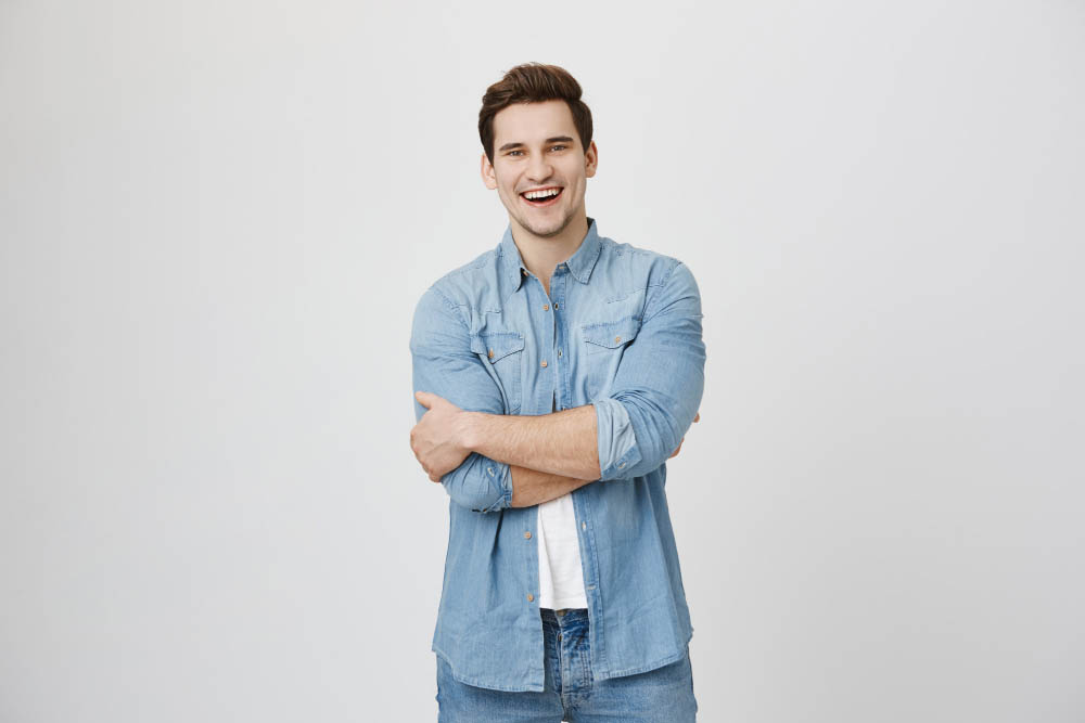 Image of laughing guy having fun