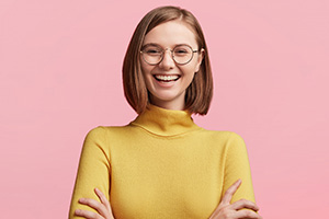 Young woman with glasses image