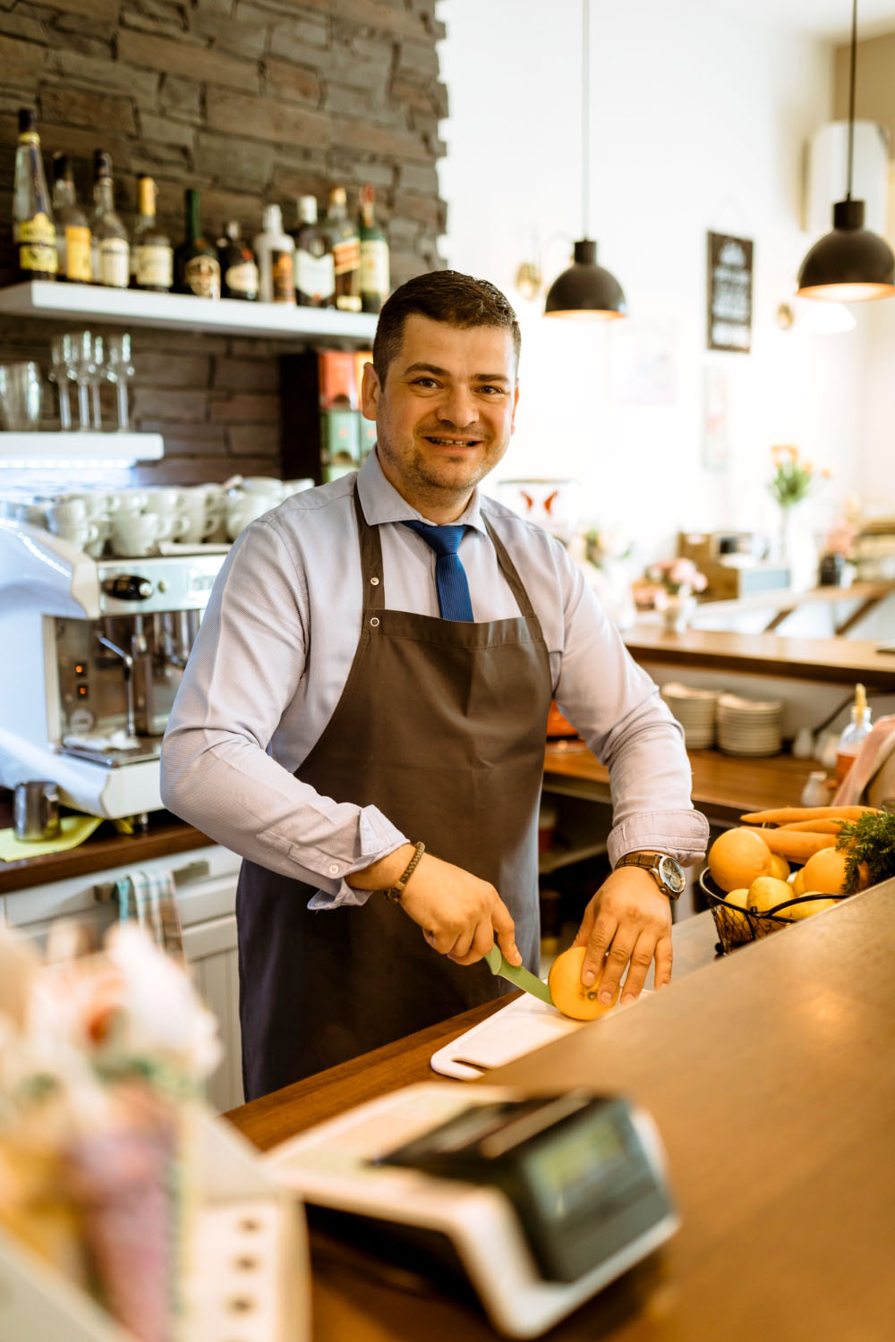 Barman with fruits image