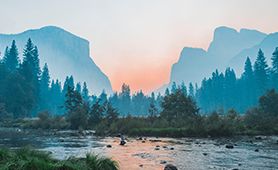 Image of mountain valley river scene