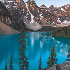 Image of very blue lake in mountain valley