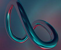 A sleek, abstract representation of an infinity symbol, showcasing a blend of vibrant colors and smooth surfaces.